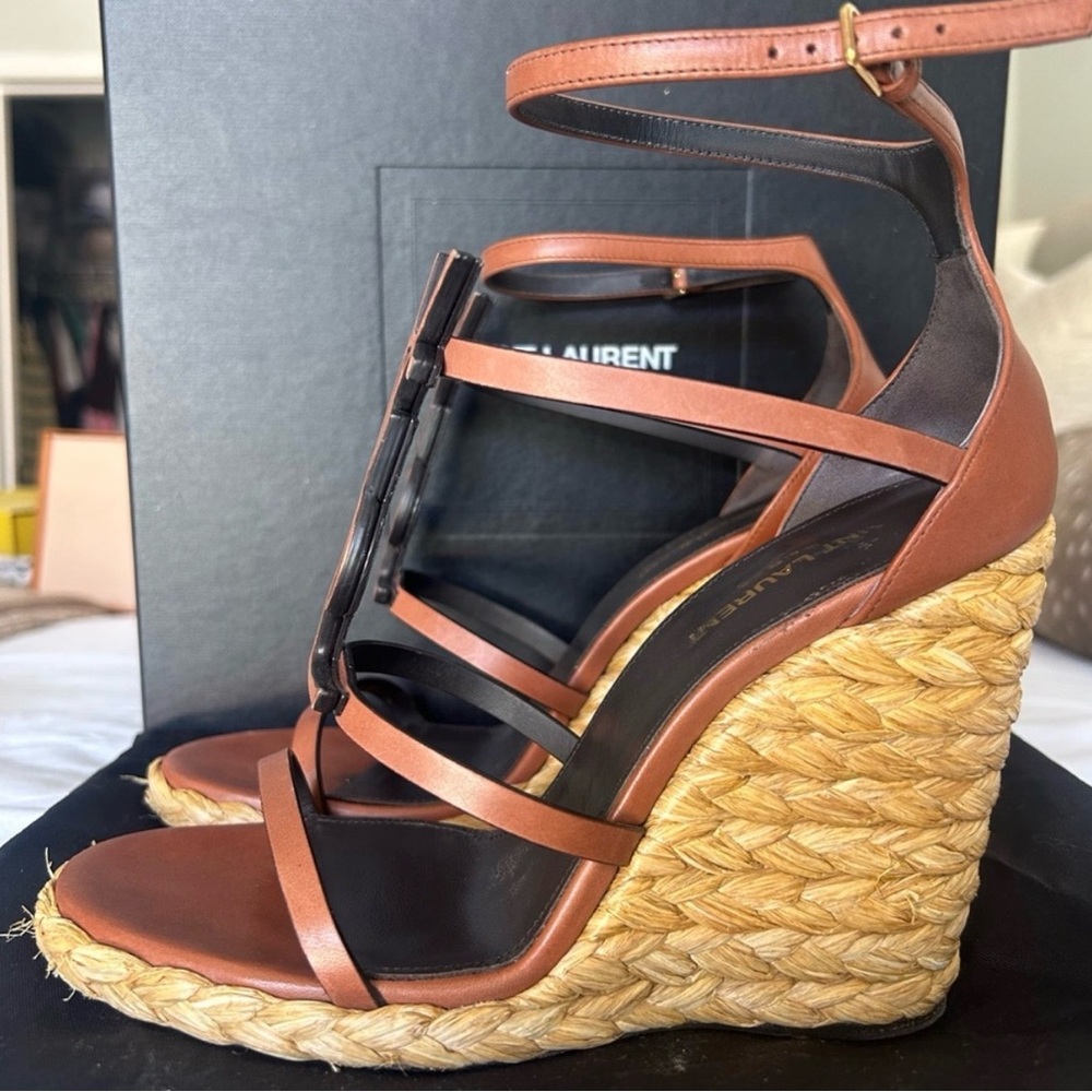 YSL Cassandra 105 wedge sandals - Picture 3 of 6